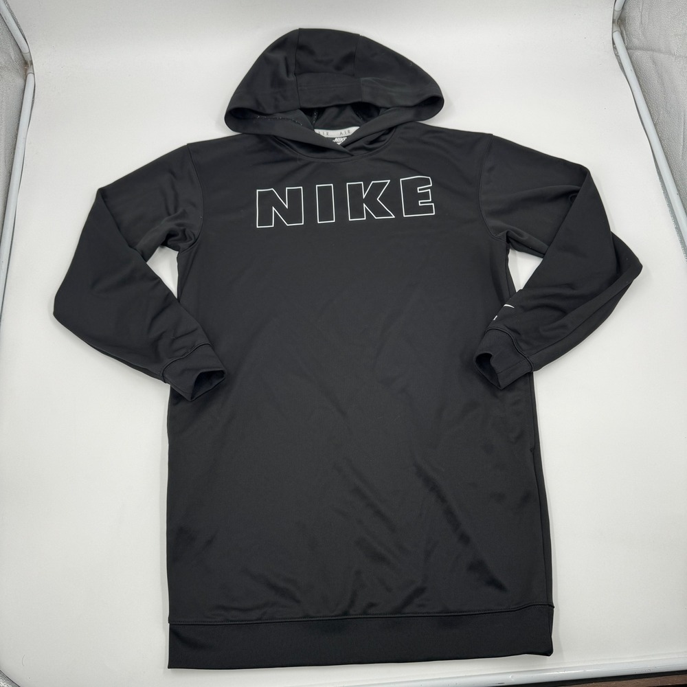 Nike Hoodie Dress Womens XS Black Nike Air Graphic Long Sleeve DB3828-010